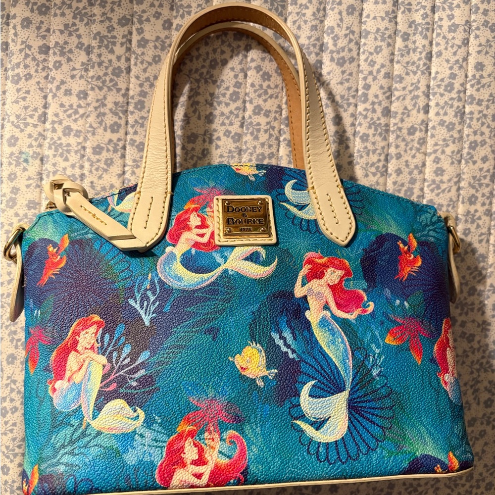 Dooney & Bourke Blue and Red Satchel with Oceanic Elegance